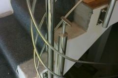 Balustrada stal, drewno.